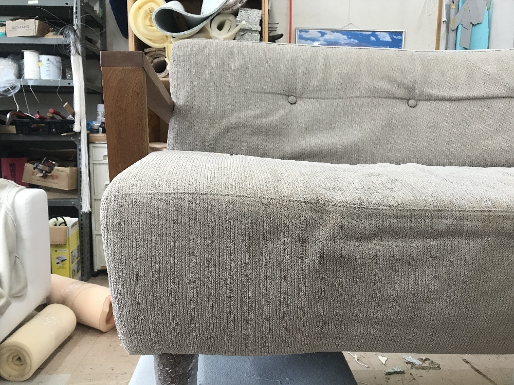 ソファ張り替えビフォーアフター