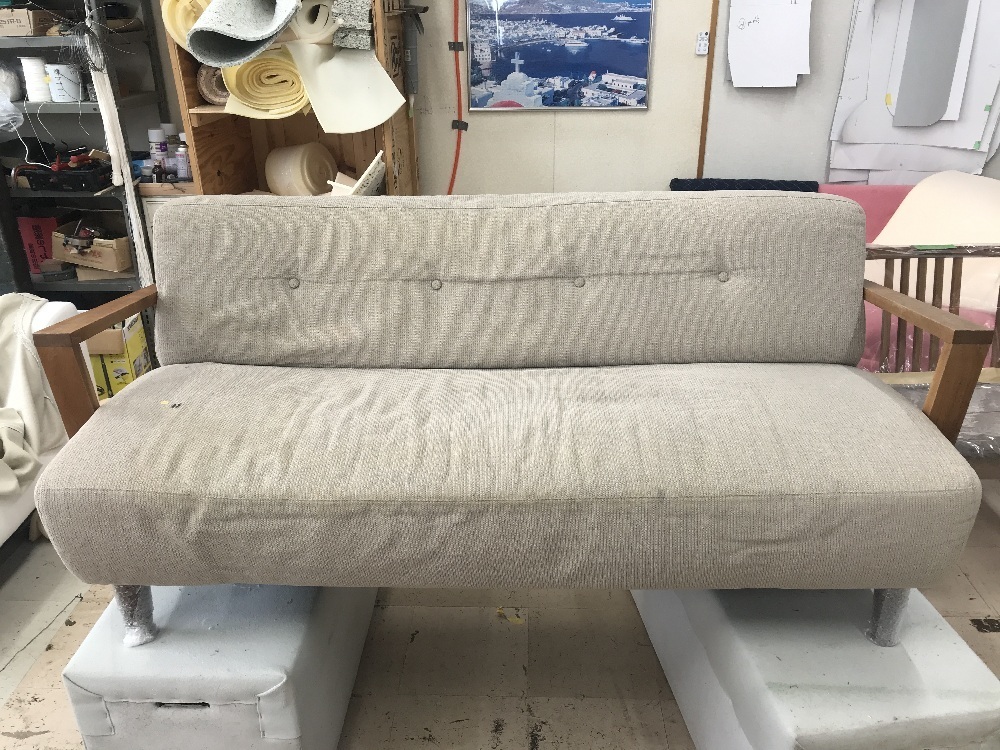 ソファ張り替え、バネ修理ビフォー