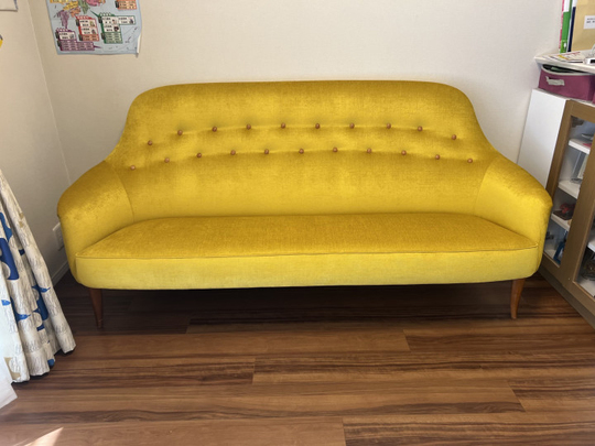 3人掛けソファ張り替え、バネ修理アフター