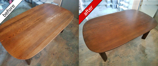 テーブルの塗り替えビフォーアフター